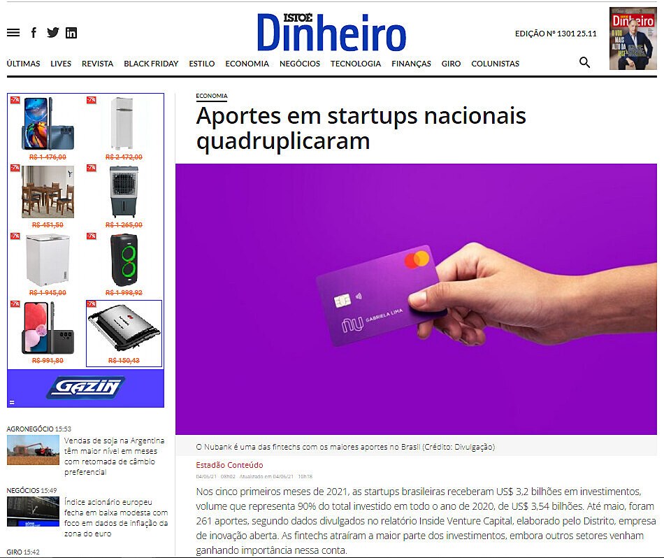 Aportes em startups nacionais quadruplicaram